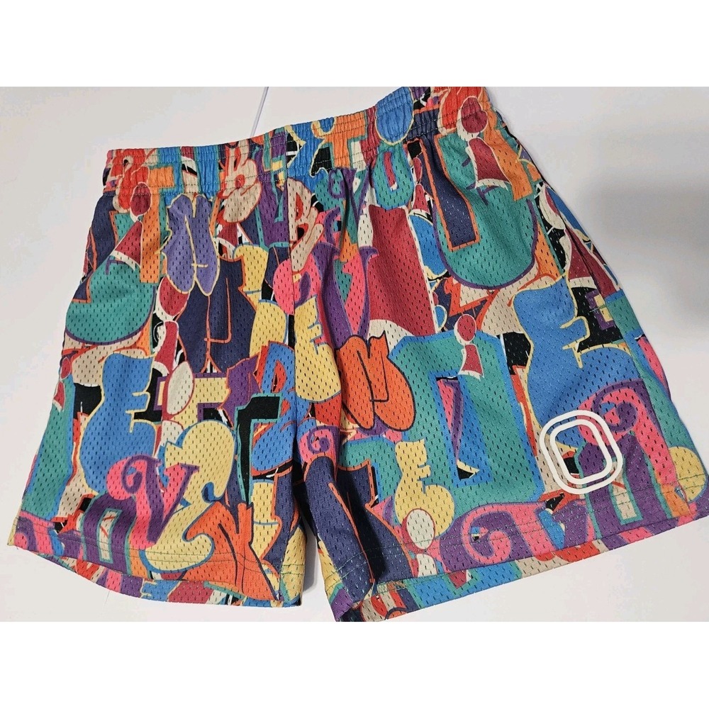 Overtime Vandal Tag Mesh Basketball Shorts Multi Graffiti Men's Size Small